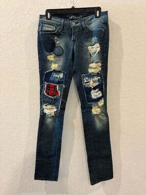 Volcom Brand Jeans Women's Distressed Patchwork Skinny Jeans, Size 3/26